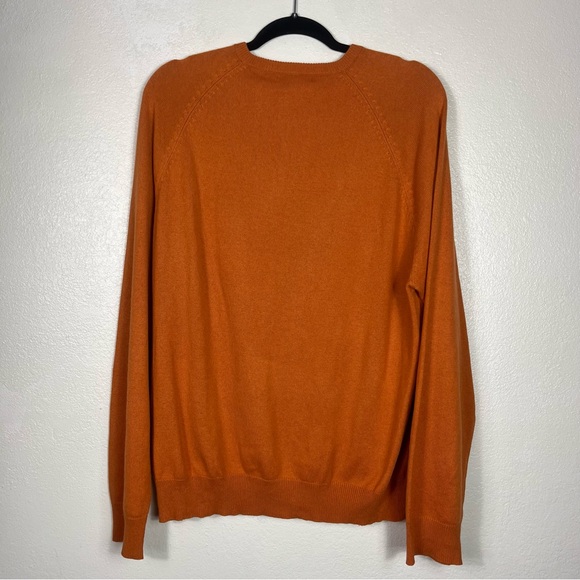 Vintage International Male orange silk cotton cashmere sweater large - Picture 2 of 6